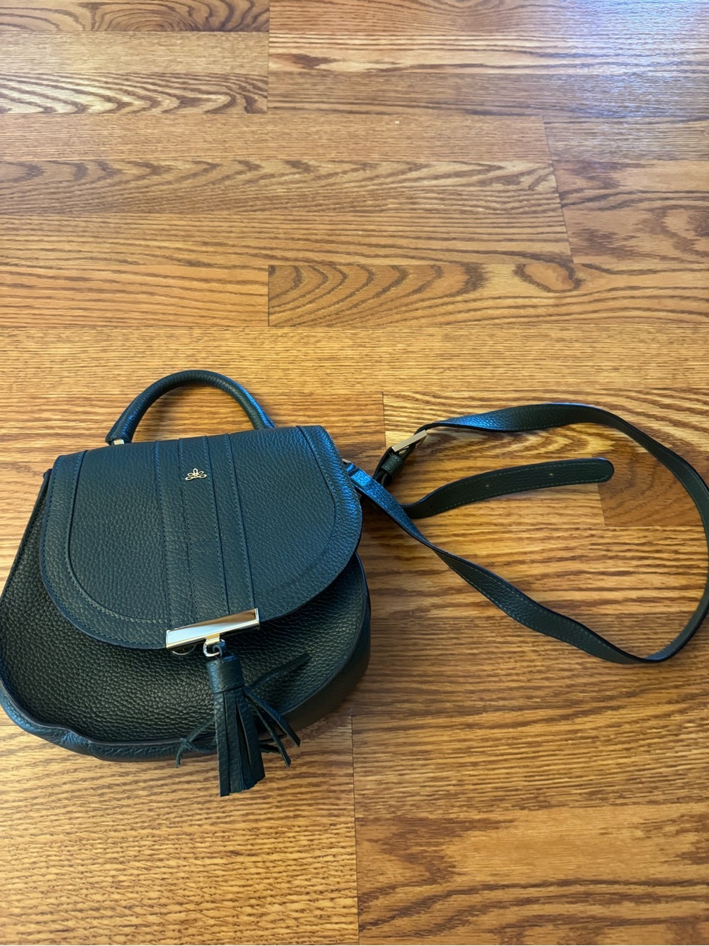 DeMellier London Mini Venice Forest Green Pebbled Leather Saddle Crossbody Bag